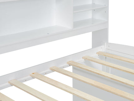 Daybed With 2 Bedside Cabinets, Upper Shelves And 4 Drawers
