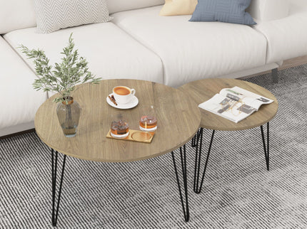 Round Nesting Coffee Table For Living Room (Set of 2)