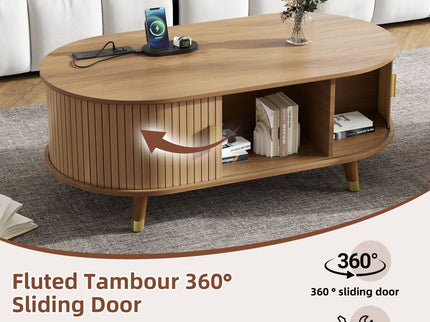 TV Stand & Coffee Table Set With Charging Station