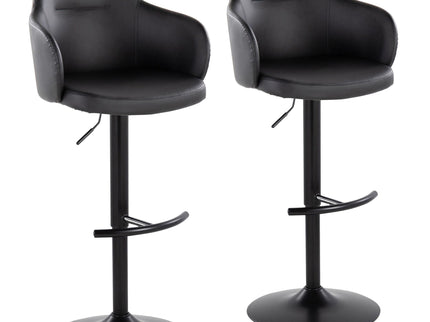 Boyne - Contemporary Adjustable Barstool With Swivel With Rounded T Footrest (Set of 2)