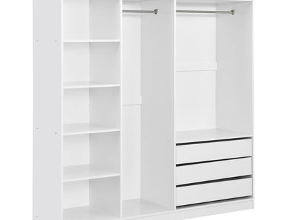Doorless Storage Wardrobe For Dedroom With Shelves And 3 Drawers