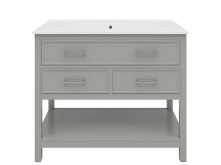 Bathroom Vanity With Ceramic Sink, Tip Out Tray & 2 Full Extension Drawers