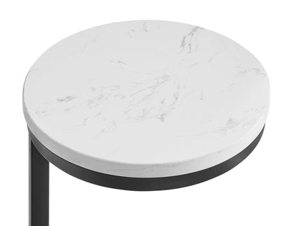 Cerro - Round Accent Table - Antique Bronze / White Marble