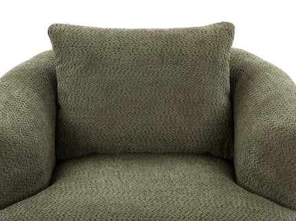 360° Swivel Barrel Sofa Chair With Throw Pillow, Upholstered Accent Chair