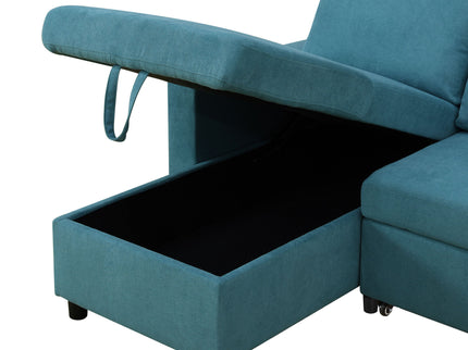 L - Shaped Convertible Sofa Bed With Storage Chaise