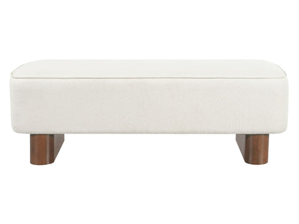 Upholstered Ottoman Bench With Thick Padded Design - Beige