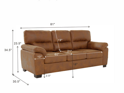 3 Seater Sofa With Padded Armrests And Triangular Leg