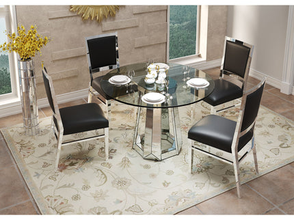 Round Dining Table For Kitchen - Silver