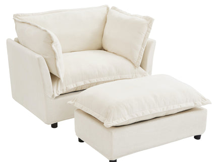 Modern Armchair Sofa With Movable Ottoman