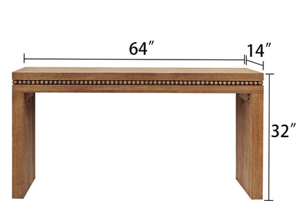 Modern Rustic Wood Table, Rectangular Living Room Center Table With Floating Top Design