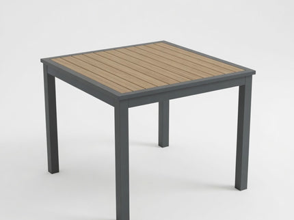 Outdoor Square Patio Slatted Dining Table - Gray