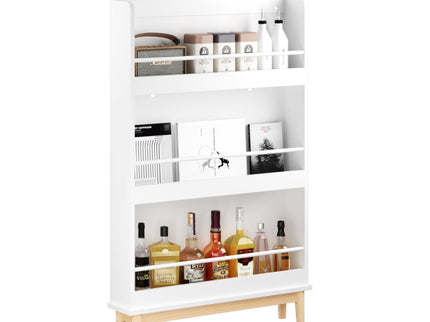 Wall Mounted Bookshelf, 3 Front Facing Display Shelves For Toddler Bedroom - White