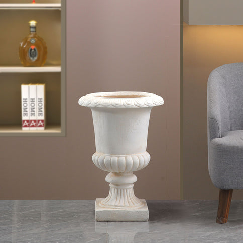 Roman Urn Planter Pot For Indoor / Outdoor - Beige White