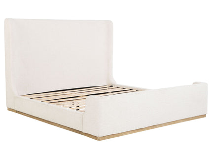 Kensington - Eastern King Sleigh Bed With Tall Wingback Headboard - Cream