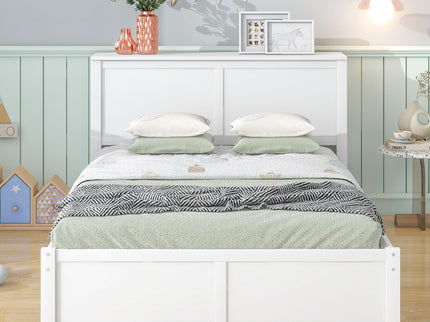 Storage Platform Bed With Pull Out Shelves And Trundle