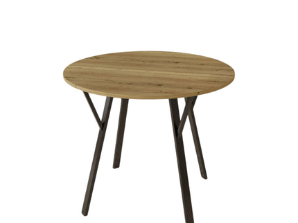 Round Dining Table, For 2 - 4 People - Rustic Brown