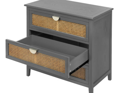 3 Drawer Cabinet, Natural Rattan, American Furniture