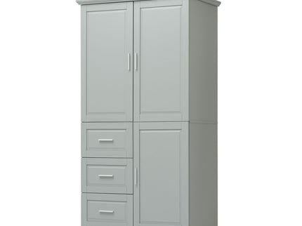 Tall Wide Storage Cabinet With Doors, 3 Drawers