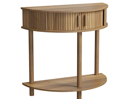Half Moon Console Table For Living Room - Walnut