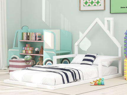 Floor Bed With House Shaped Headboard