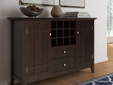 Bedford - Sideboard Buffet And Wine Rack - Dark Chestnut Brown