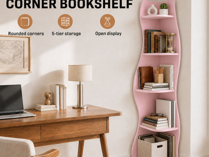 5 Tier S - Shaped Corner Shelf For Living Room