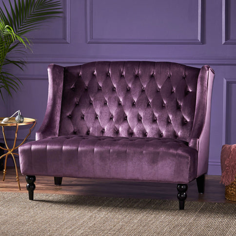 Nurturing - Upholstered Loveseat With Wing Back And Diamond Tufting