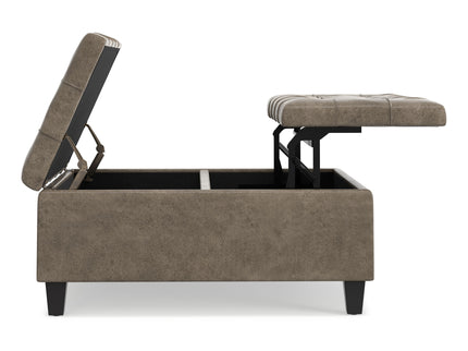 Harrison - Square Coffee Table Ottoman - Brown