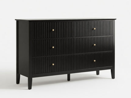 Modern 6 Drawer Fluted Dresser