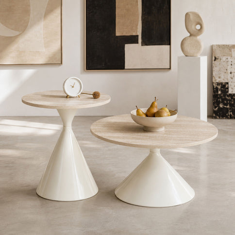 2 Piece Coffee Round Table Set