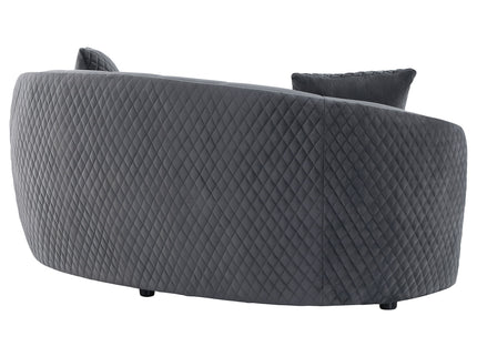 Lorraine - Upholstered Curved Loveseat - Dark Gray