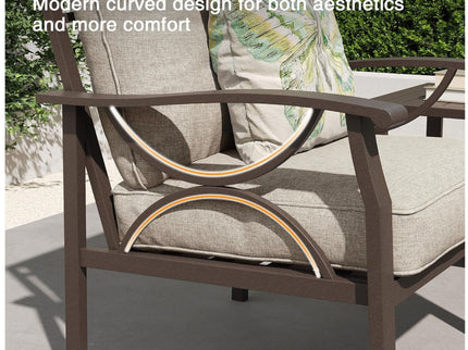 All-Weather 3 Seat Patio Sofa With Cushions