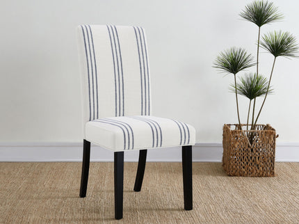 Draper - Upholstered Dining Chair (Set of 2) With Vertical Stripes - Beige