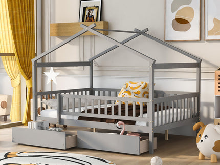House Bed With 2 Drawers