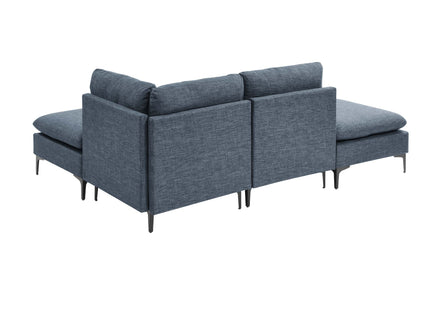 Upholstered Modular Sectional With Tall Legs, Medium Firm Seat