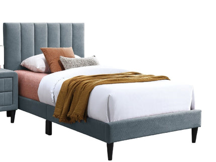 Bed With Channel Tufted Adjustable Headboard