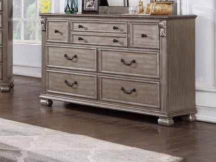 Dresser And Mirror - Antique Silver