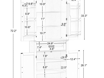 Bathroom Storage Cabinet With Doors And Drawer, Adjustable Shelf
