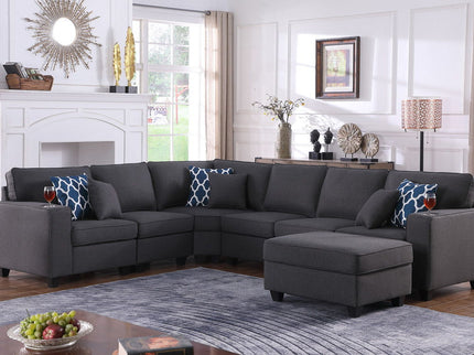 Cooper - Comfort Sectional Sofa With Ottomans And Cupholder
