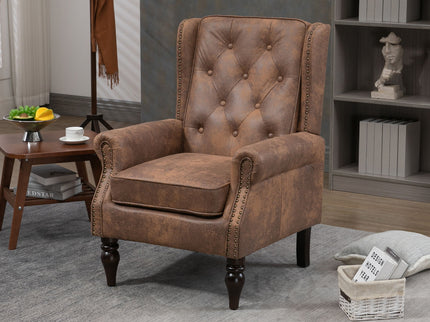 Modern Accent Armchair With Sturdy Wood Legs