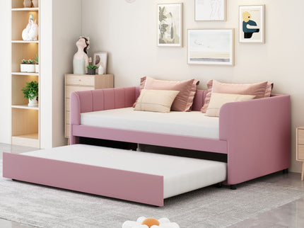 Upholstered Daybed With Ergonomic Design Backrest