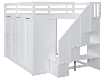 Loft Bed With Built In Wardrobes, Cabinets And Drawers