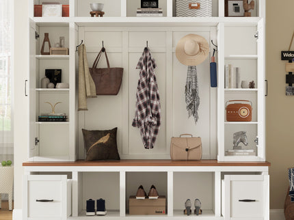 Hall Tree With Storage Bench, Entryway Coat Rack With Hooks