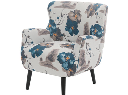 Armchair With Round Arm - White / Blue