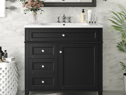 Bathroom Vanity With Top Sink, Storage Cabinet With 2 Drawers And Tip Out Drawer