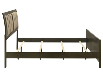 Clement - Upholstered Eastern King Bed - Dark Brown