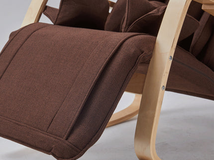 Full Massage Function Air Pressure Comfortable Relax Rocking Chair, Lounge Chair Relax Chair With Cushion - Brown