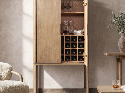 Nolan - Bar Cabinet With Wine Storage - Brown