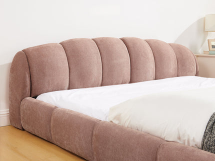 Upholstered Platform Bed Frame, Low Profile Floor Bed, No Box Spring Required