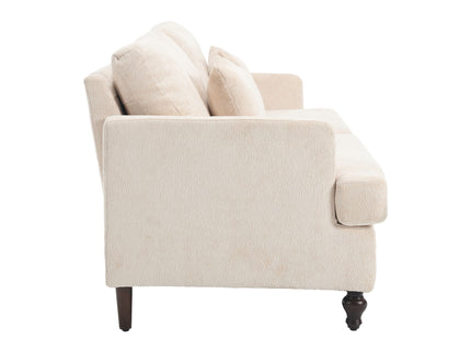Mid Century Modern Fabric Loveseat Sofa, 2 Seat Upholstered Couch